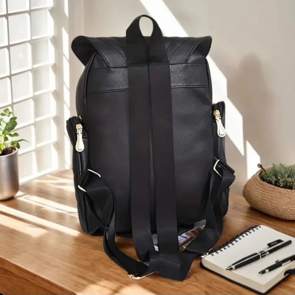 Unique Black Chic Owl Backpack  PU Leather (New) - Picture 6 of 7